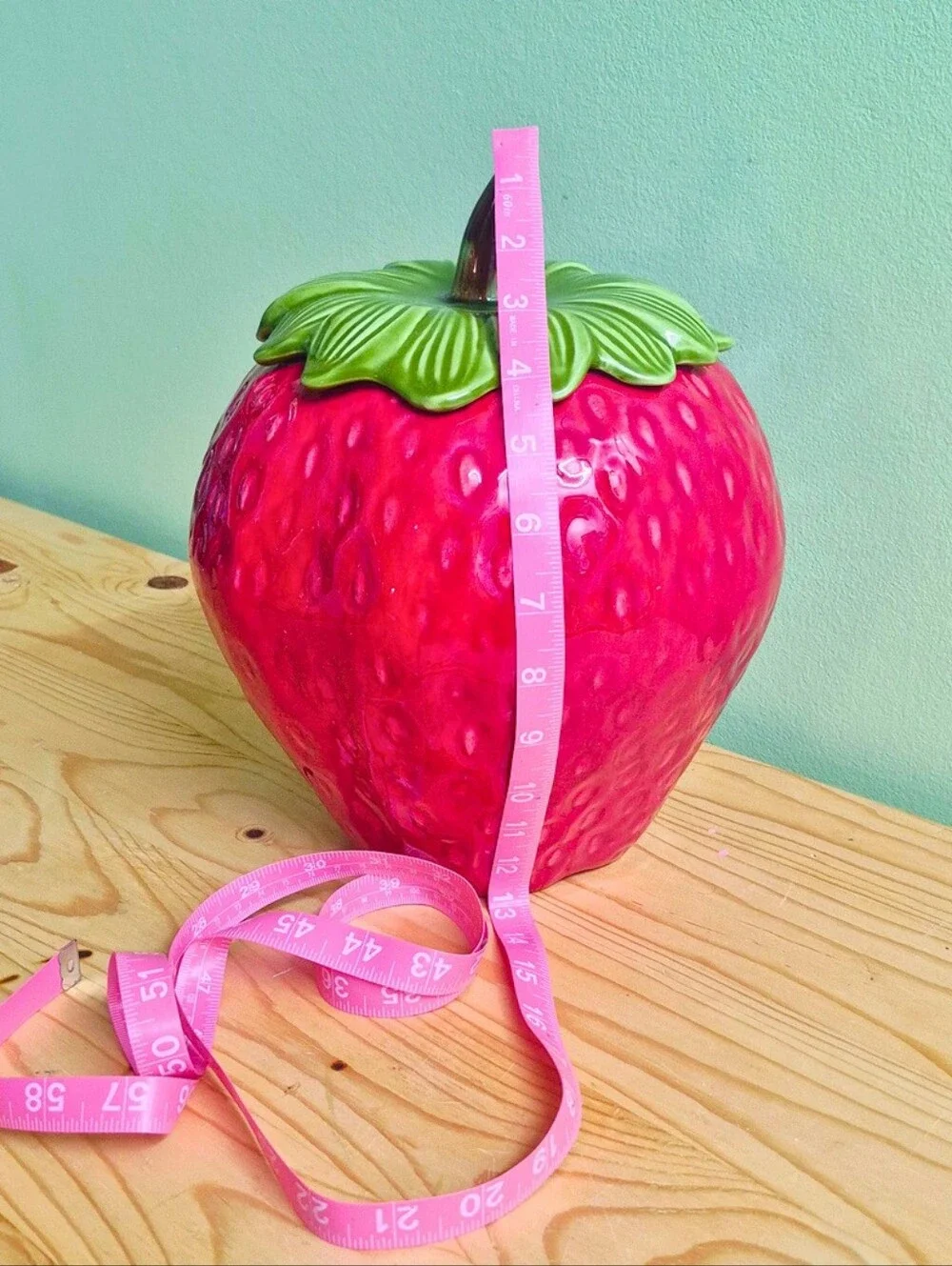 Vintage California Originals Ceramic Strawberry Cookie Jar / Canister (#8215)
